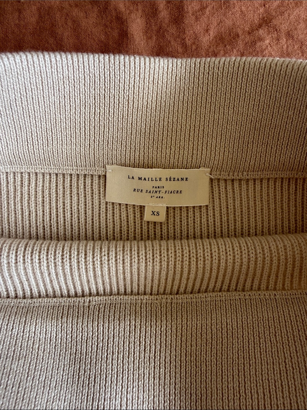 Sezane - Cream Ribbed Knit A-Line Skirt - XS - Picture 2 of 4